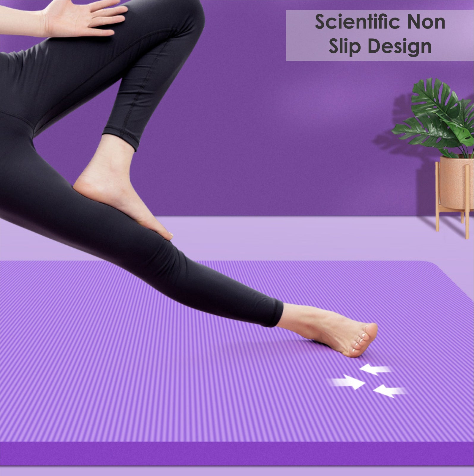 Yoga Mat 15Mm Thick Exercise Mat Gym Workout Fitness Pilates Home Non Slip NBR